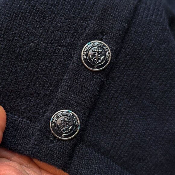Chanel 2018 Navy Blue Cashmere Nautical Cardigan Sweater - Picture 6 of 12
